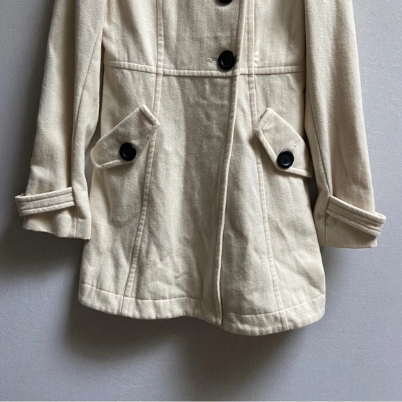 Guess wool blend button trench jacket coat Sz XS - Picture 4 of 14